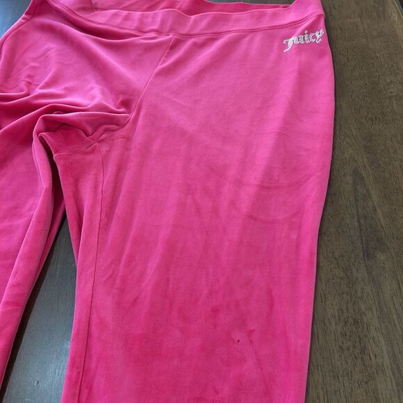 Juicy Couture Velour Tracksuit Set XXL/XL Hot Pink Hooded Y2K Rhinestone Bling - Picture 6 of 12
